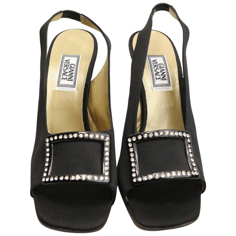 versace satin platform shoes