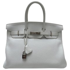 Hermes White Birkin 35 Bag