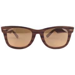 New Ray Ban The Wayfarer Woodies Dark Tiki Edition Collectors USA 80's Sunglasse