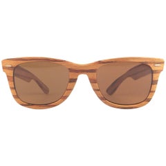 New Ray Ban The Wayfarer Woodies Teak Edition Collectors USA 80's Sunglasses