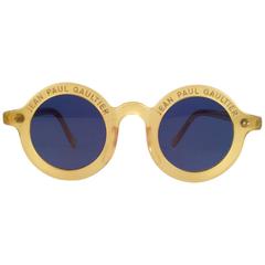 Vintage New Jean Paul Gaultier 56 0071 Round Yellow Iconic 90's Japan JPG Sunglasses