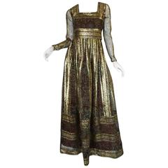 1970s Marc Bohan for Christian Dior Demi-Couture Metallic Dress 12