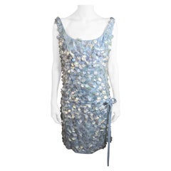Robe du milieu du siècle en coton vichy incrusté de paillettes