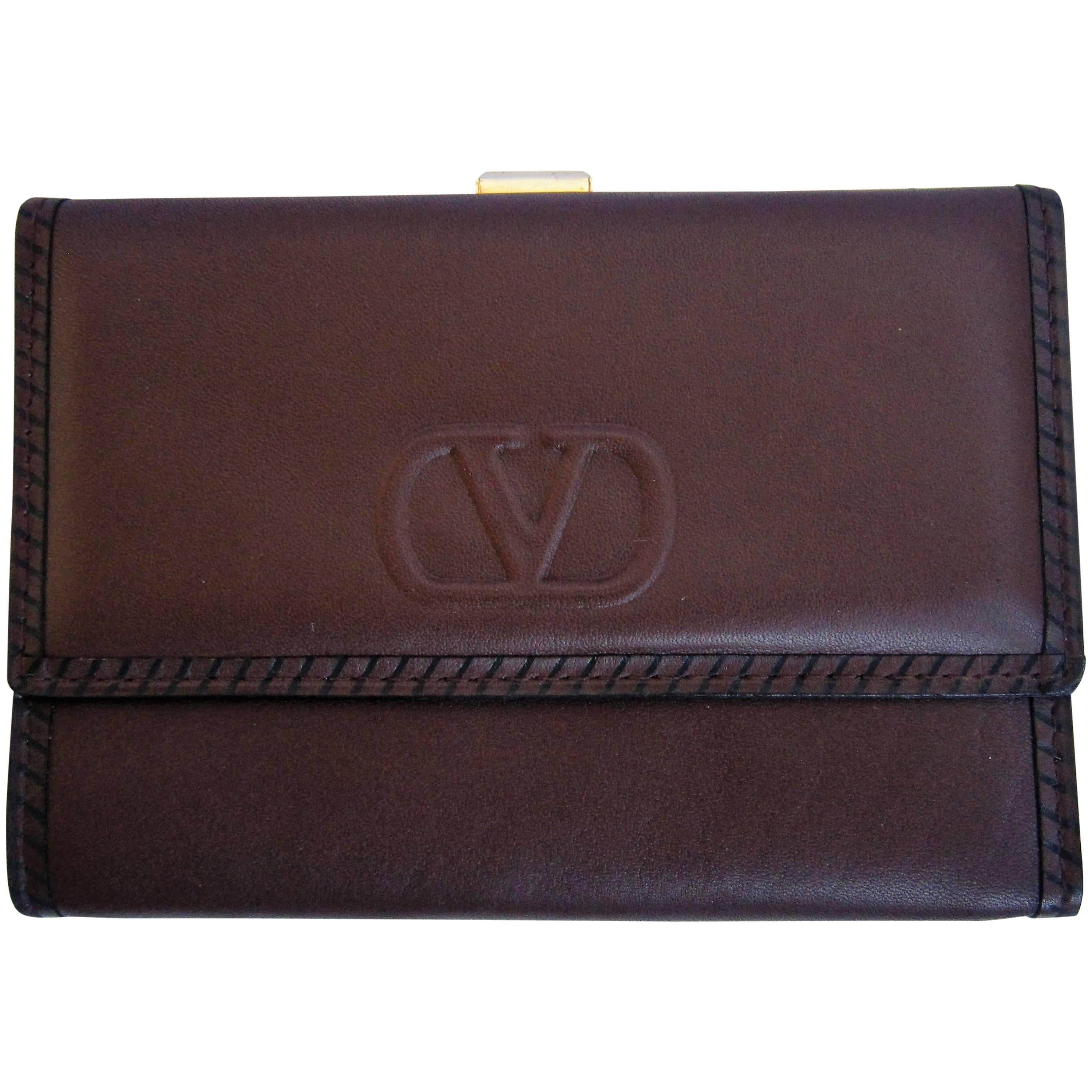 Valentino vintage brown leather wallet