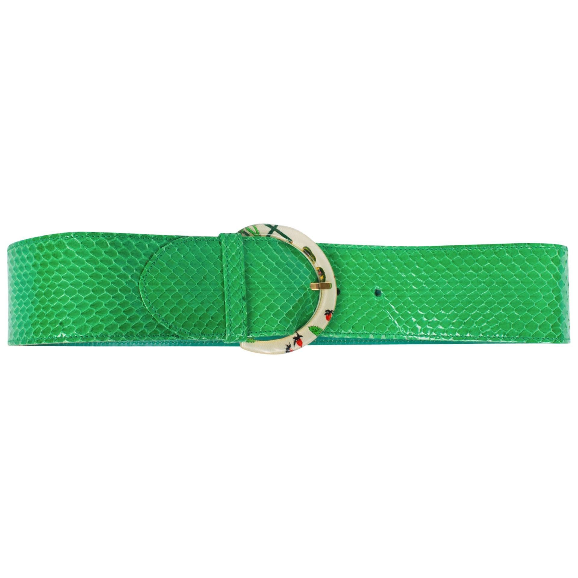 Gucci Belt Python Leather - green