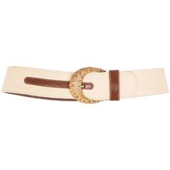 Gucci Belt Leather/Canvas - brown/off-white