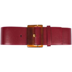 Gucci Belt Leather- burgundy red