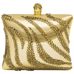 1980's Rodo Gold Embellished Hard Evening Clutch 10