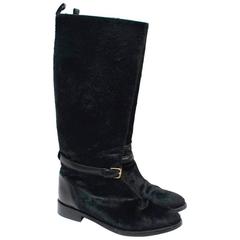 Yves Saint Laurent Black Pony Hair Boots 1