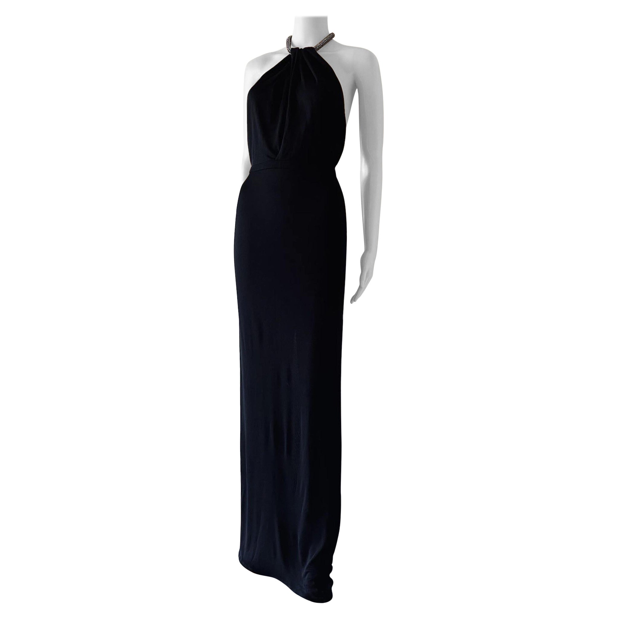 GUCCI by TOM FORD Vintage 2004 Vestido de cuello alto con cuerda de cristal en venta