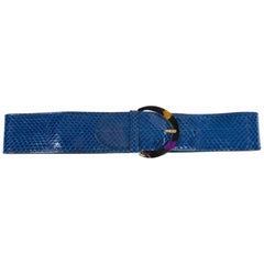 Gucci Belt Python Leather - blue