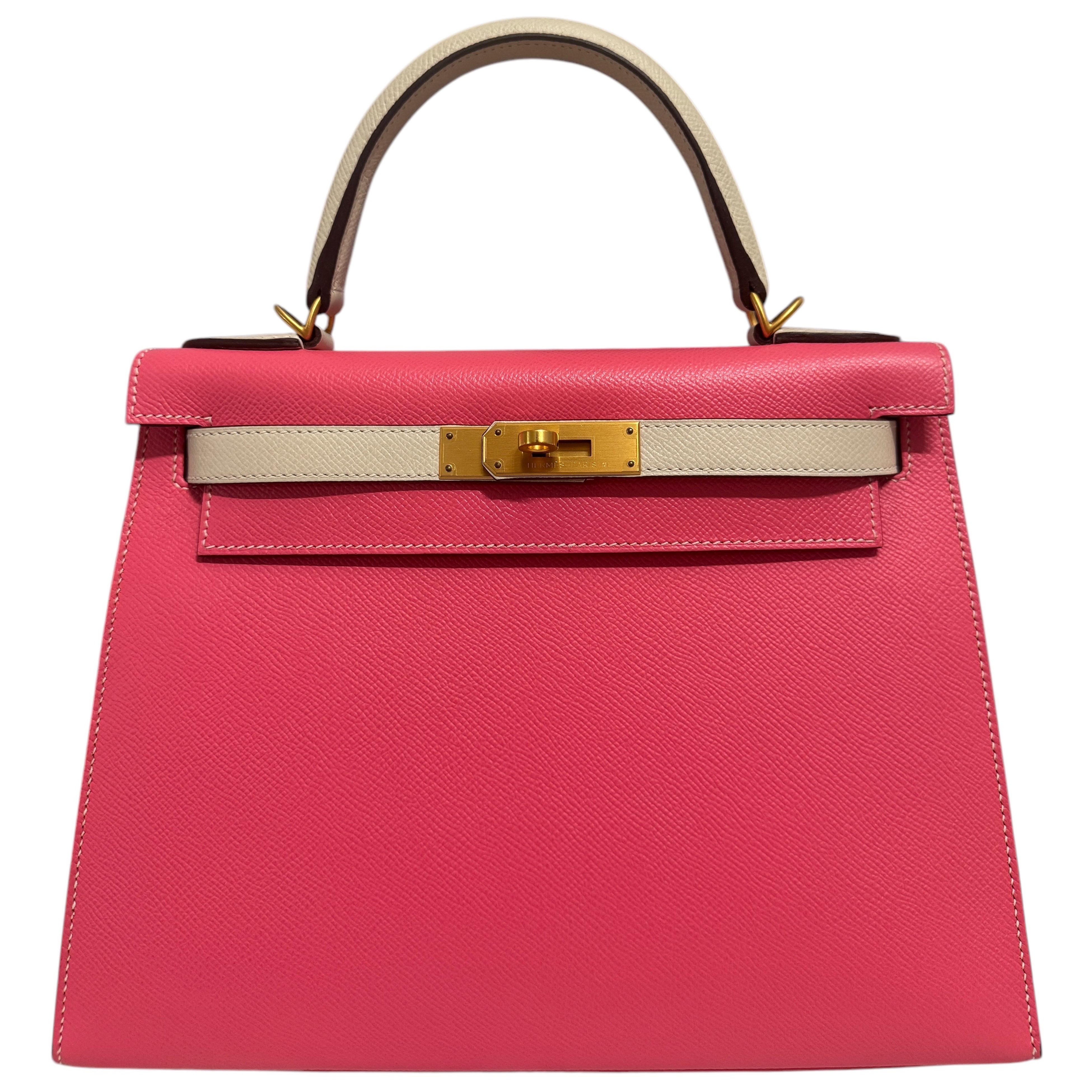 Hermes Kelly 28 vip order rose azalea Craie as new