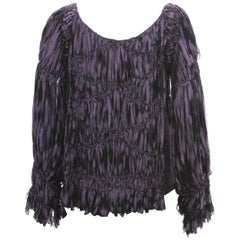 A/W 2001 Tom Ford for Yves Saint Laurent Shredded Silk Ribbon Sweater Top It. M