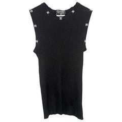 Débardeur en coton CC noir et blanc de Chanel