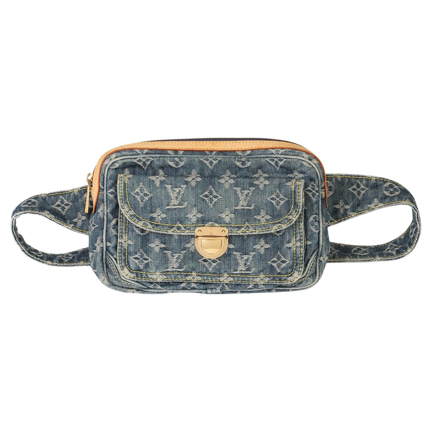Louis Vuitton Blue Monogram Denim Bum Bag For Sale