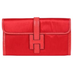 Hermes Rouge Braise Lizard Leather & Silk Jige Elan 29