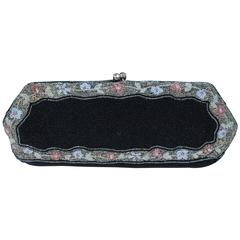 BERGDORF Vintage Made in Belgium Hand Beaded Purse With Rhinestone Closure 2
