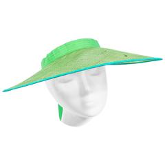 YVES SAINT LAURENT RIVE GAUCHE Runway Vintage Green Visor 12