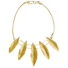 Giulia Barela Gold-Plated Bronze Leaves Necklace