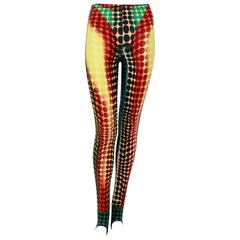 JEAN PAUL GAULTIER 1995 VICTOR VASARELY Legging iconique documenté imprimé Op-Art