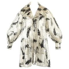Paco Rabanne 1960s plastic swing coat with incased real black feathers 2