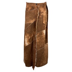 Fendi Fall Winter F/W 1999 Runway Vintage Cow Print Floor Length Leather Skirt