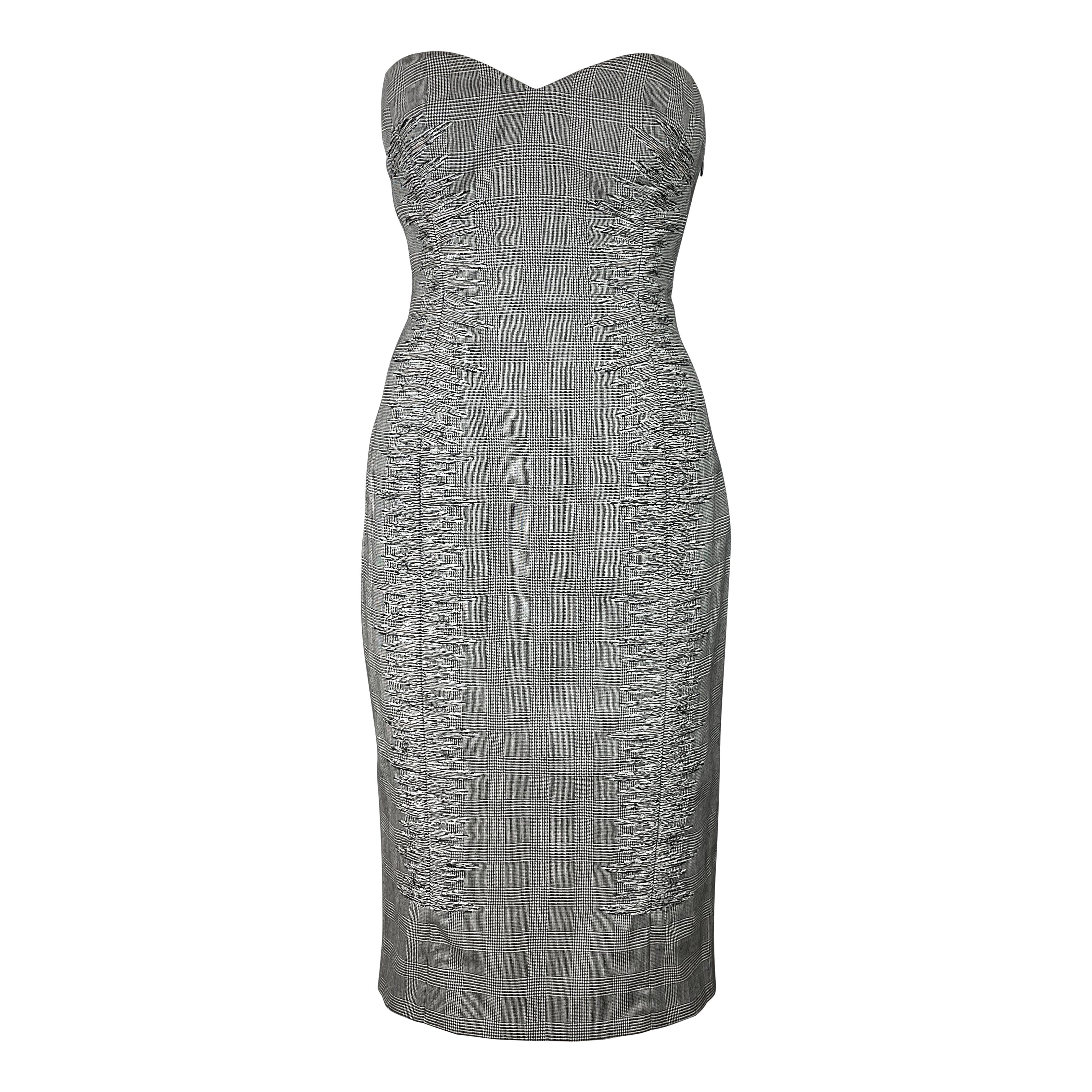 Versace Primavera/Estate P/E 1998 - Abito grigio senza spalline visto su Kate Moss in vendita