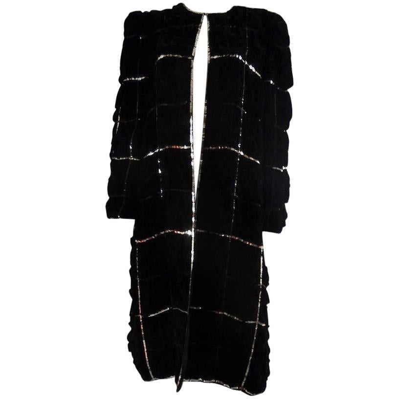 Hubert De Givenchy Haute Couture Velvet Coat Numbered 68583