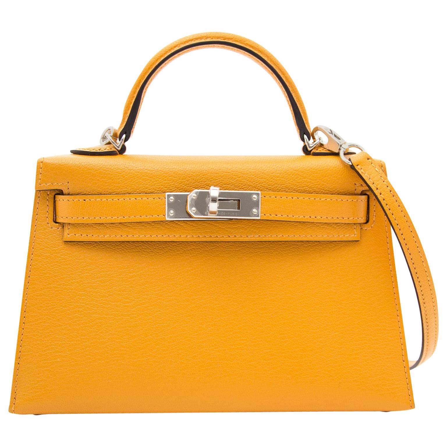 Brand New Hermes Mini Kelly 20 Moutarde 