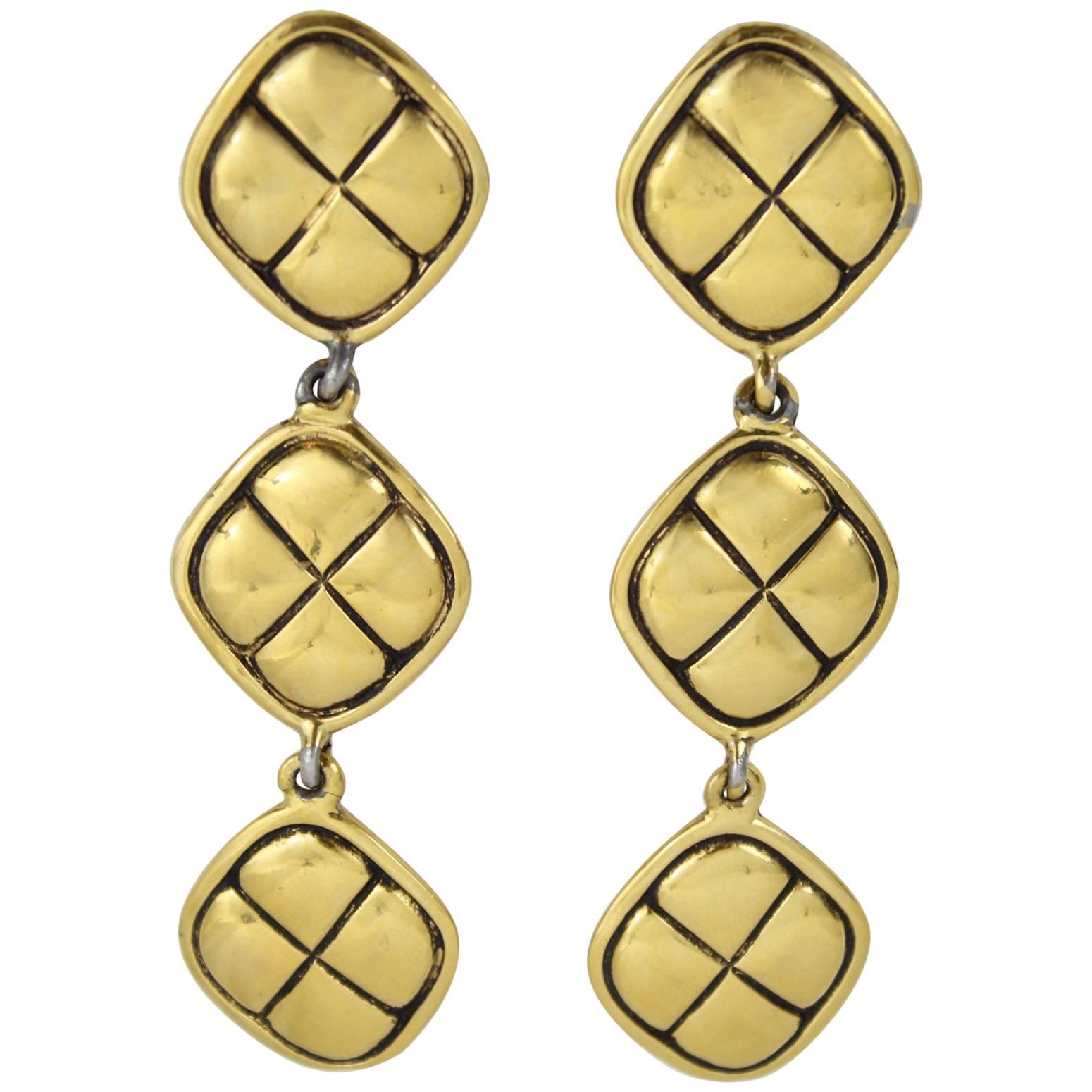 Vintage Chanel Gold Plated Earrings