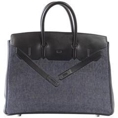 Hermes Birkin 35 Bag Rare Limited Edition Shadow Denim