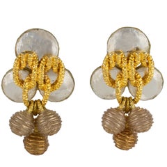 Monique Vedie, Line Vautrin School Goldene Talosel-Harz-Ohrclips