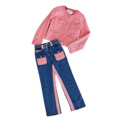 Chanel New Outstanding Tweed Jacket and Jeans Ensemble 38 FR