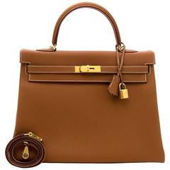 Brand New Hermes kelly 35 Gold Togo GHW