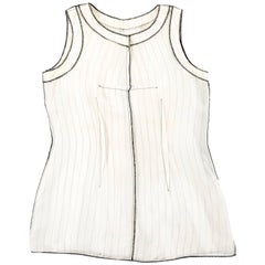Martin Margiela white and black striped inverted overlocked vest, ss 1991