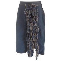 Moschino Denim Cotton Leaves Skirt 2
