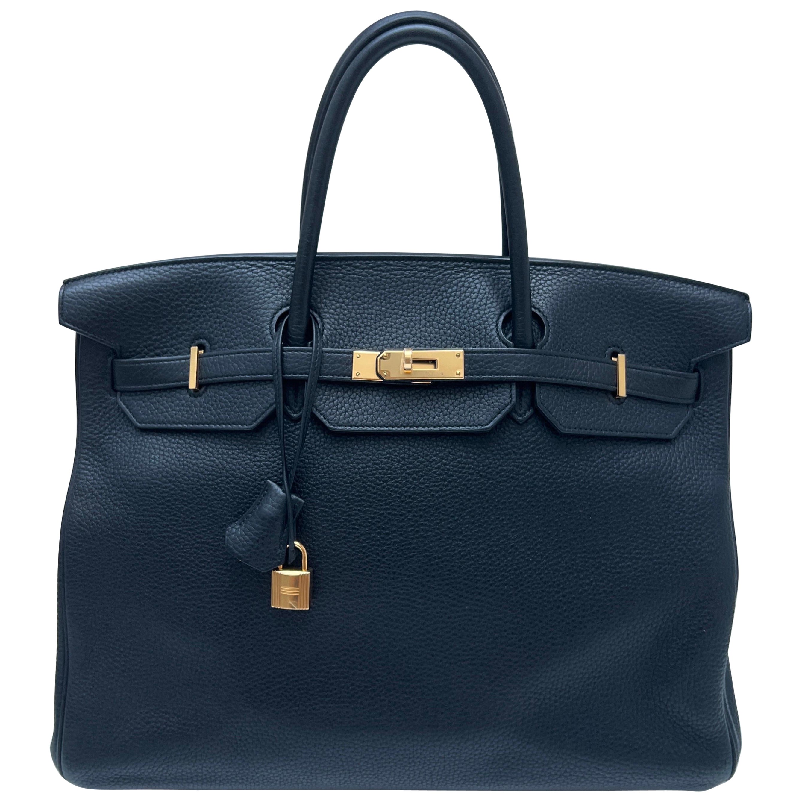 Hermes Black 40 Birkin Bag For Sale