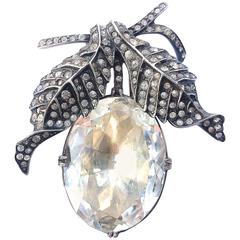 Eisenberg large sterling and paste clip, 1940s 11
