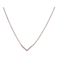 Tamsin  10K Rose Gold Chevron Necklace, 0.05 CTW Diamonds, Adjustable