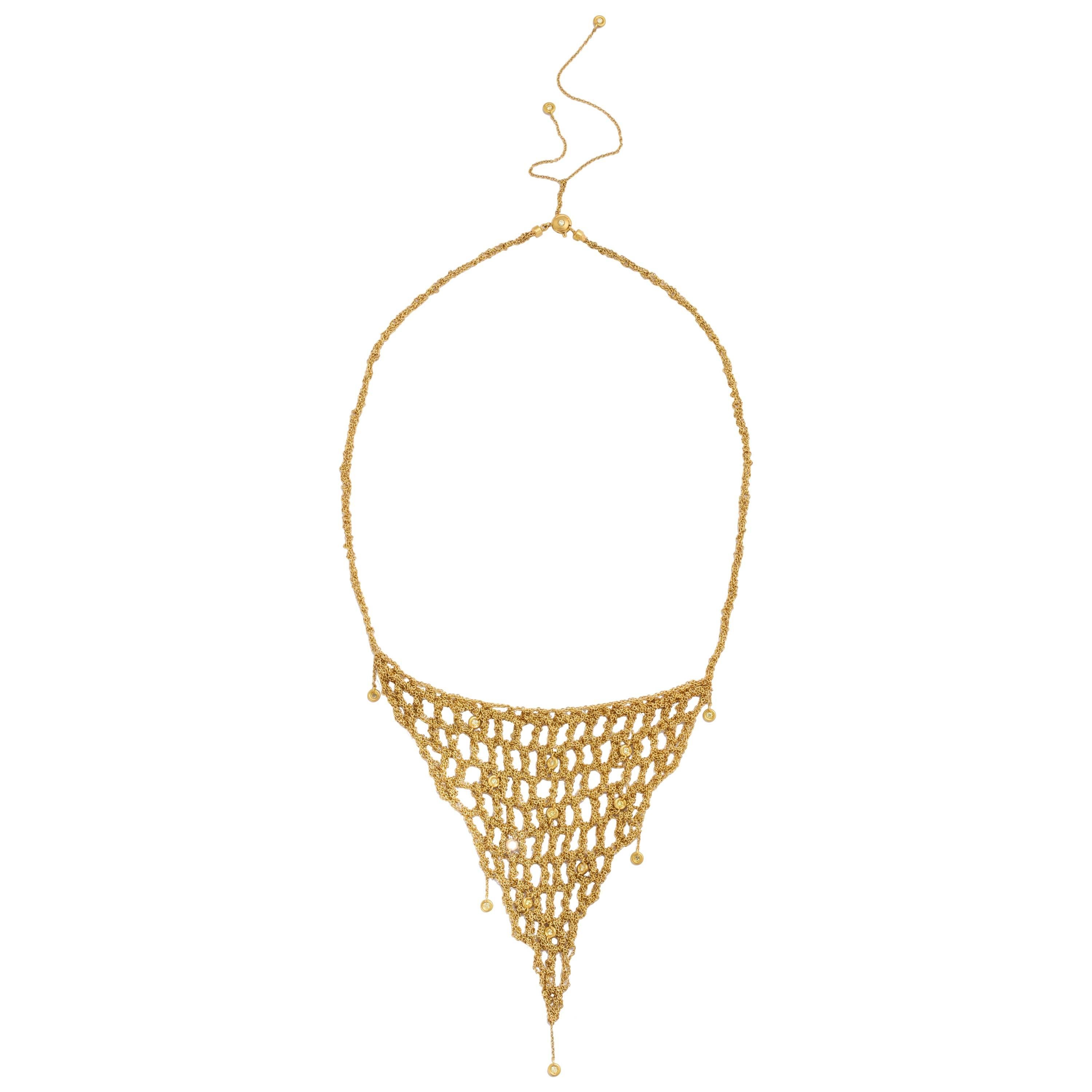 H Stern Diamond and Gold Mesh Necklace