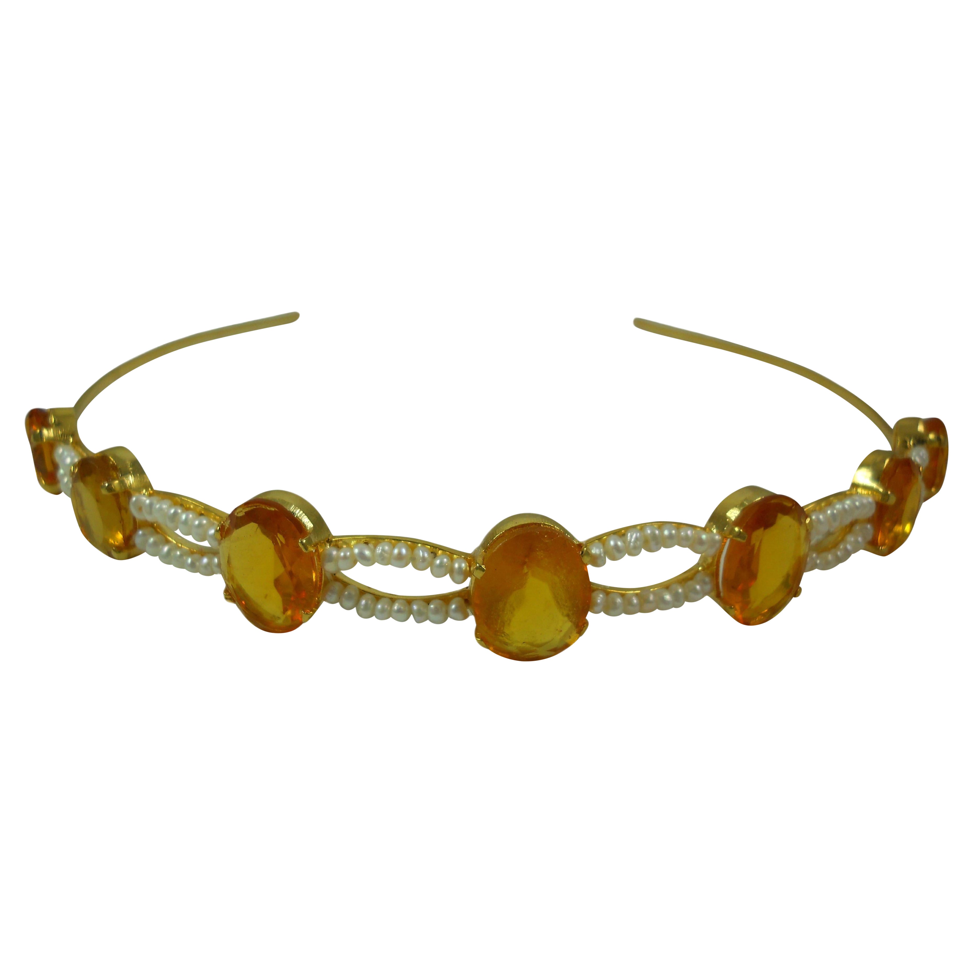 Elegance Perle naturali e tiara in argento sterling con fascia di accessori per la testa. in vendita