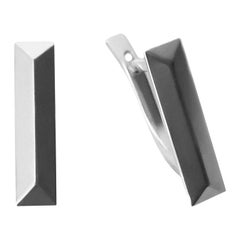 Pendientes Prismáticos Minimalistas Modernos con Palanca, Plata Dorada 925