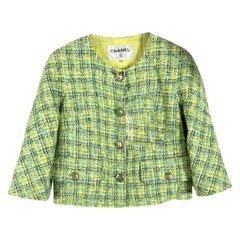 Chanel New Lime Green Lesage Tweed Jacket 34 FR