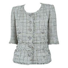 Chanel Gisele Bundchen Style Jewel Buttons Tweed Jacket 38 FR