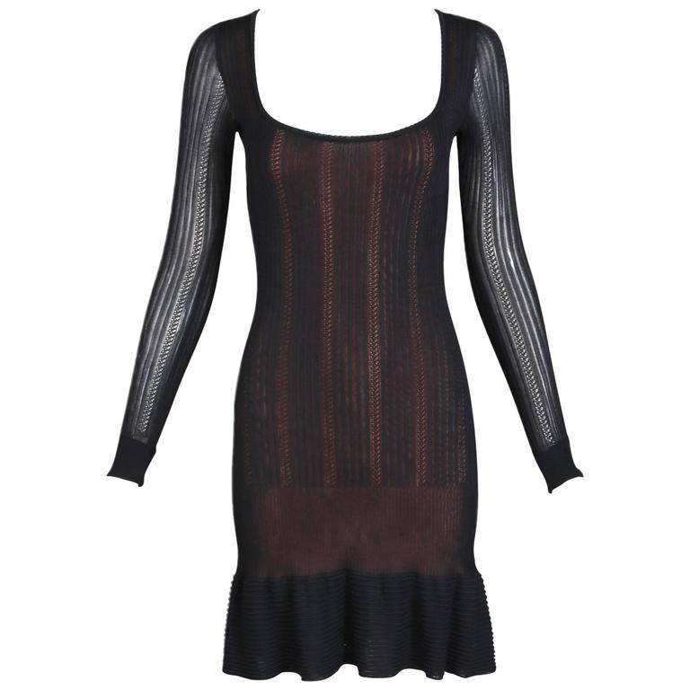 fitted lace wedding dress Black Long Sleeve A-Line Penni Mini Dress