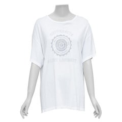 SAINT LAURENT 2016 off white university varsity logo washed oversized tshirt S.