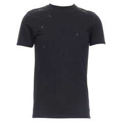 DIOR HOMME black bee sequin embellished crewneck tshirt XS