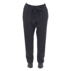 BRUNELLO CUCINELLI dark grey virgin wool blend relaxed jogger pants IT38 XS