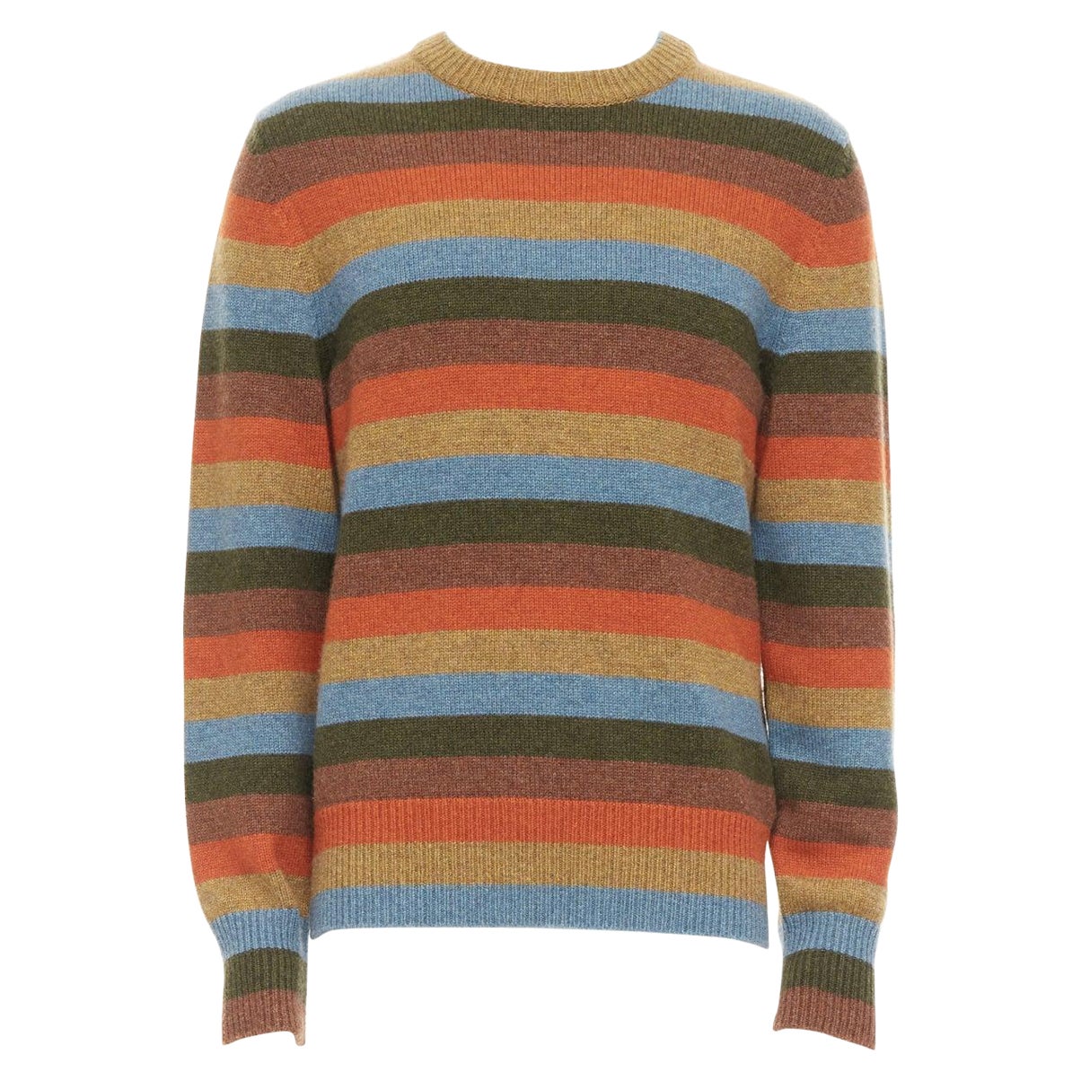BOTTEGA VENETA cashmere blend multicolor striped pullover sweater IT48 M
