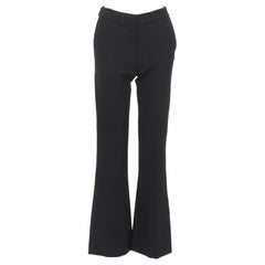 VVB VICTORIA BECKHAM black mid waist flare wide leg trousers UK6 XS